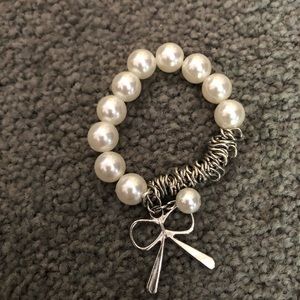Small pearl ribbon bracelet